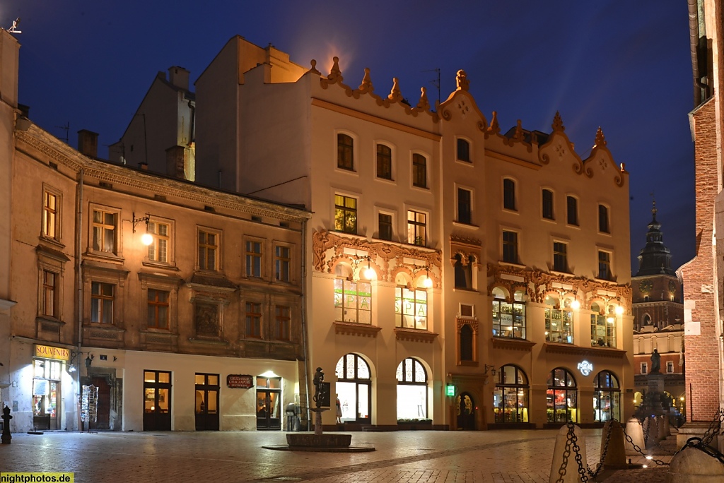 Krakau Häuser am Marienplatz (Plac Mariacki) neben der Marienkirche