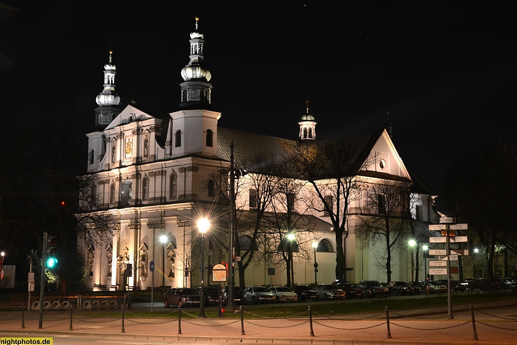 Krakau Bernhardinerkirche (Kosciol Bernardynow) neben Bernhardinerkloster (Klasztor Bernardynow)