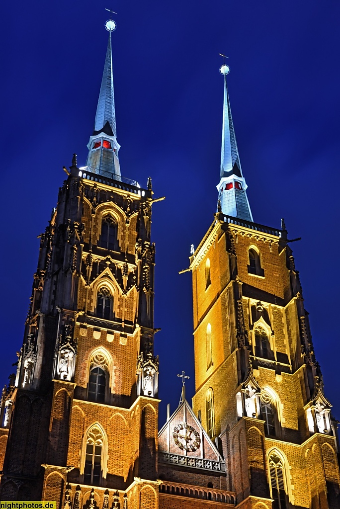 Wrocław Breslau Kathedrale St Johannes der Täufer auf der Dominsel erbaut 1244-1341