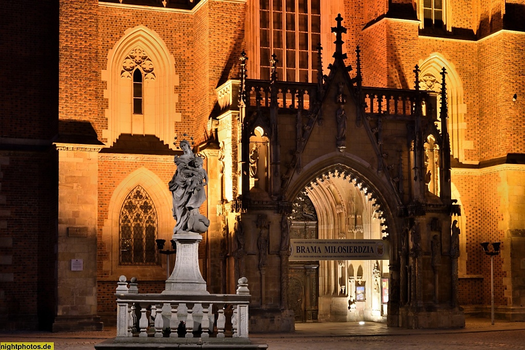 Wrocław Breslau Kathedrale St Johannes der Täufer auf der Dominsel erbaut 1244-1341