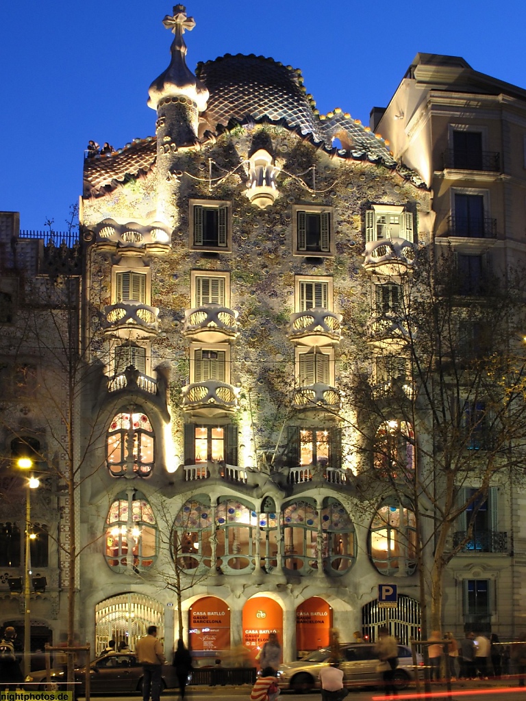 Barcelona Casa Batllo am Passeig de Gracia erbaut von Antoni Gaudi 1904-1906
