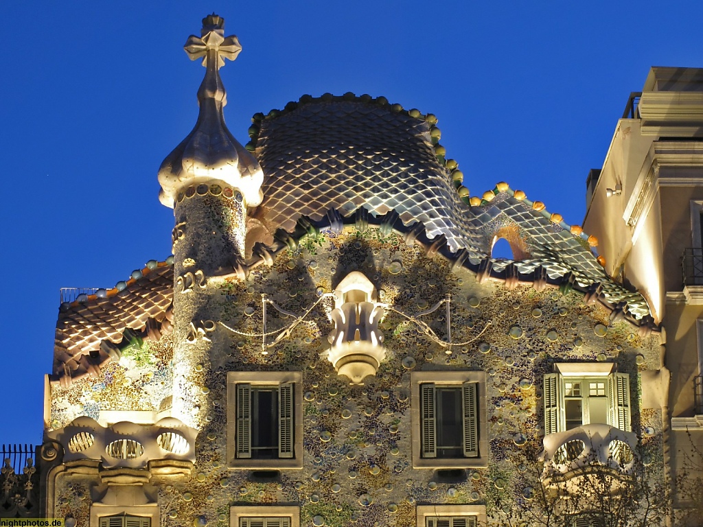 Barcelona Casa Batllo am Passeig de Gracia erbaut von Antoni Gaudi 1904-1906