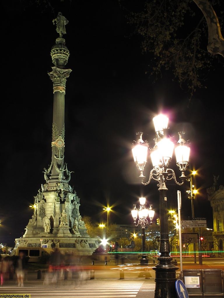 Barcelona Kolumbus-Denkmal Monument a Christofor Colom auf dem Placa del Portal de la Pau