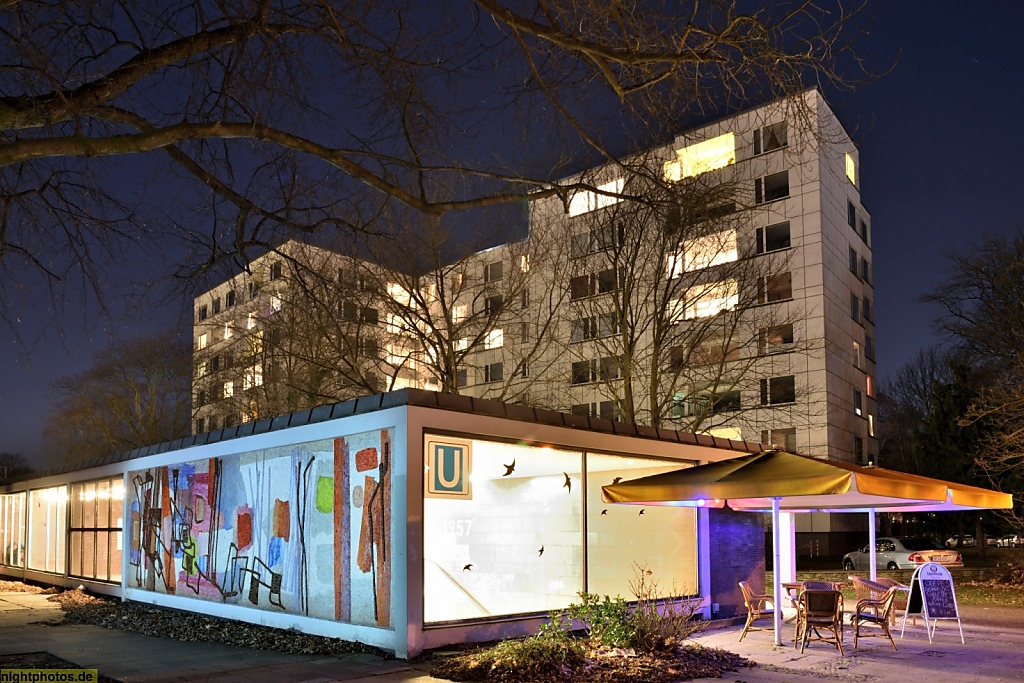 Berlin Mitte Hansaviertel U-Bahnhof Hansaplatz südlicher Zugangspavillon erbaut 1955-1957 von Werner Düttmann und Siegfried Bühmer