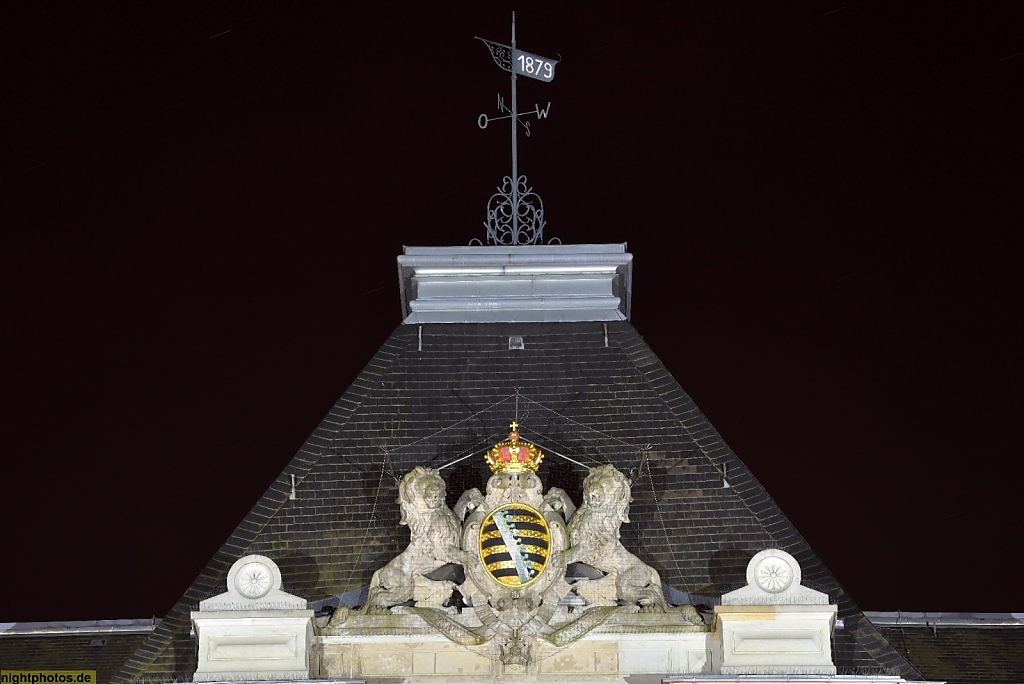 Zwickau Amtsgericht und Landgericht erbaut 1876-1879 nach Plan von Landbaumeister Otto Wankel. Landeswappen Sachsen