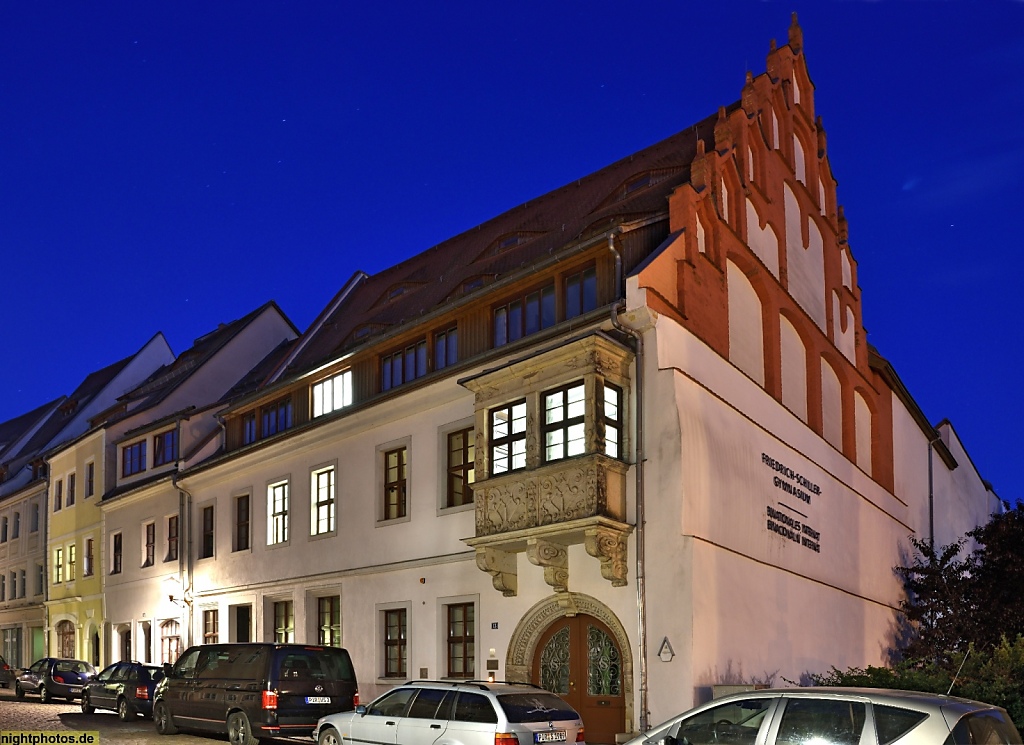 Pirna Altstadt Binationales Internat Friedrich-Schiller-Gymnasium erbaut als Wohnhaus im 16. Jahrhundert