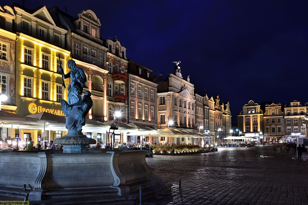 Poznan Alter Markt Stary Rynek Nordseite Mars-Brunnen Fontanna Neptuna
