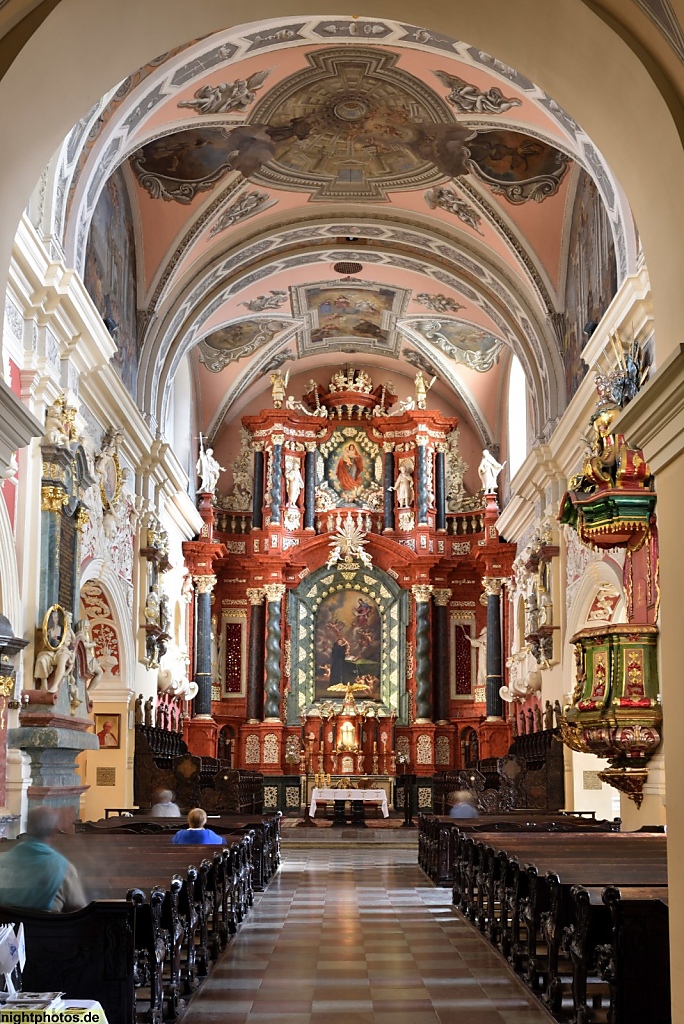 Poznan Altstadt. Franziszkanska. Franziskanerkirche des Heiligen Antonius von Padua erbaut 1728