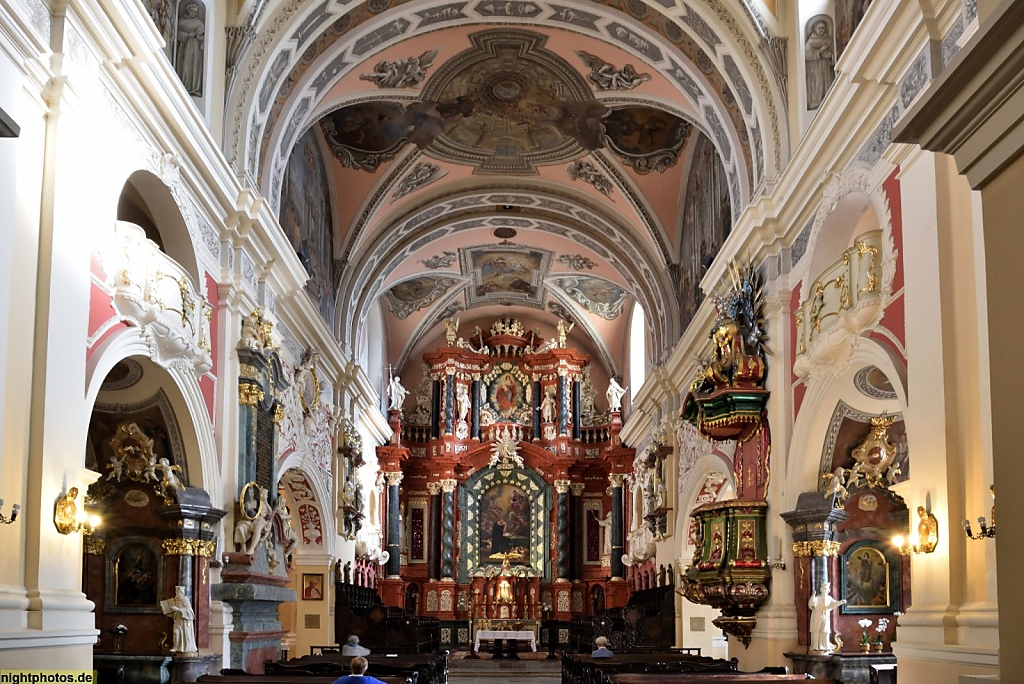 Poznan Altstadt. Franziszkanska. Franziskanerkirche des Heiligen Antonius von Padua erbaut 1728