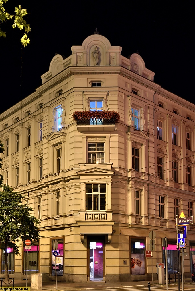 Poznan. Gründerzeithaus in der Ulica 27 Grudnia 11. Alior Bank