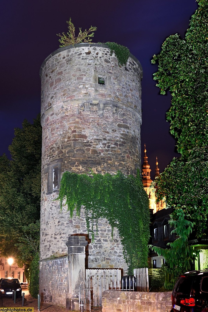 Fulda Stadtmauer mit Hexenturm erbaut im 12 Jahrhundert unter Abt Markward