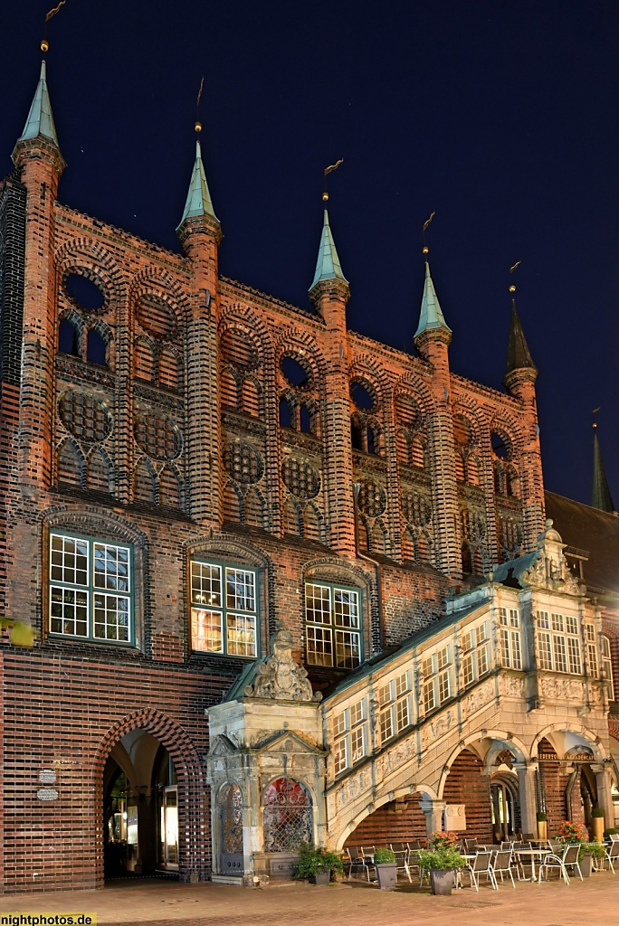Lübeck Rathaus erbaut ab 1230 Prunktreppe erbaut 1594 von Robert Coppens als Zugang zum Neün Gemach später als Kriegsstube bezeichnet