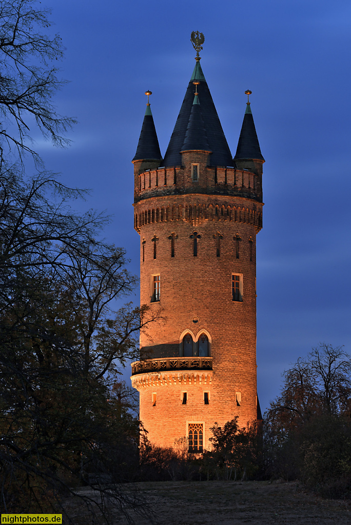 Babelsberg Flatowturm neogotisch erbaut 1853-1856 von Architekt Johann Heinrich Strack unter Leitung von Moritz Gottgetreu im Park Babelsberg