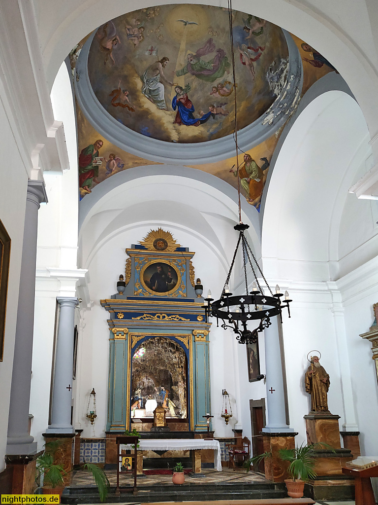 Mallorca Arta. Ermita de Betlem Kirche erbaut von Joan Rosselló. Geweiht 1824. Altarraum