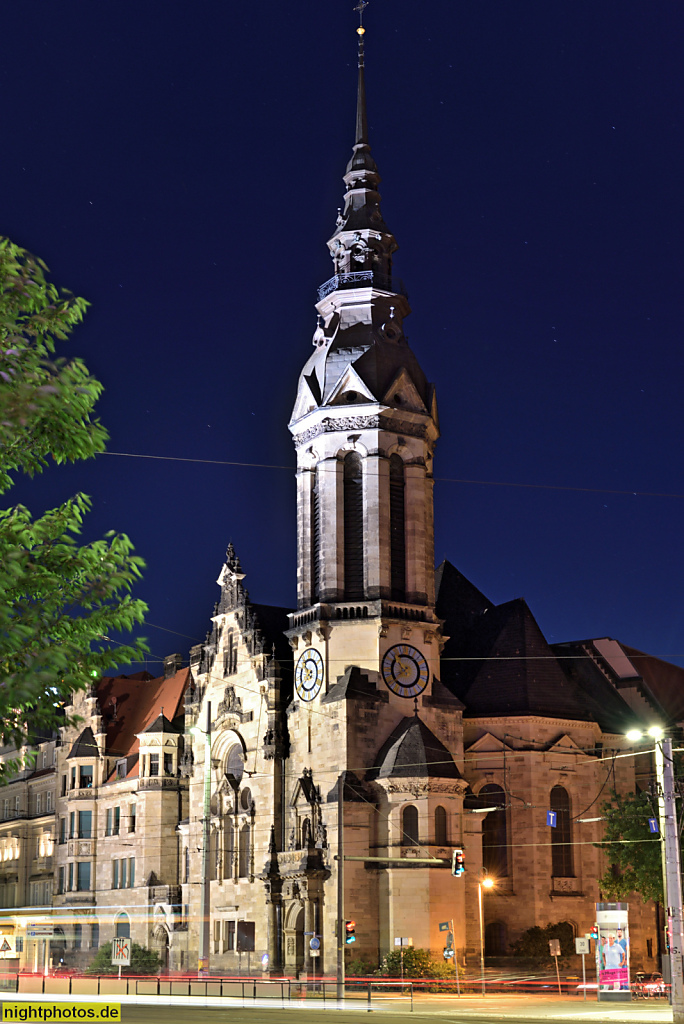Leipzig Reformierte Kirche erbaut 1896-1899 von Georg Weidenbach und Richard Tschammer am Tröndlinring im Stil des Historismus