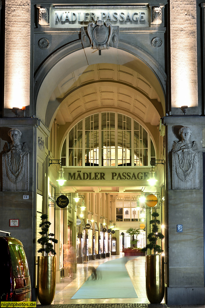 Leipzig Mädlerpassage erbaut 1912-1914 von Theodor Kösser für den Kofferfabrikanten Mädler als Passagenmessehaus