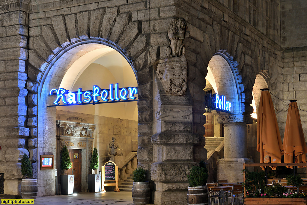 Leipzig Neues Rathaus erbaut 1899-1905. Ratskeller