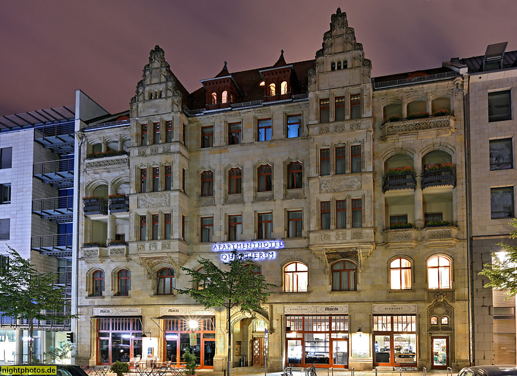 Leipzig Bodensteinhaus erbaut 1900-1901 von Richard Lucht und Theodor Quietzsch für den Weinhändler A. Bodenstein in der Markgrafenstrasse. Werksteinfassade