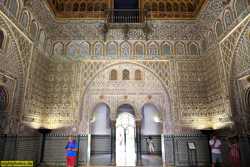 Real Alcázar de Sevilla. Königspalast. Erbaut ab 1364 für Pedro I. in Mudéjar Stil. Palacio del Rey Don Pedro i. Patio de las Doncellas