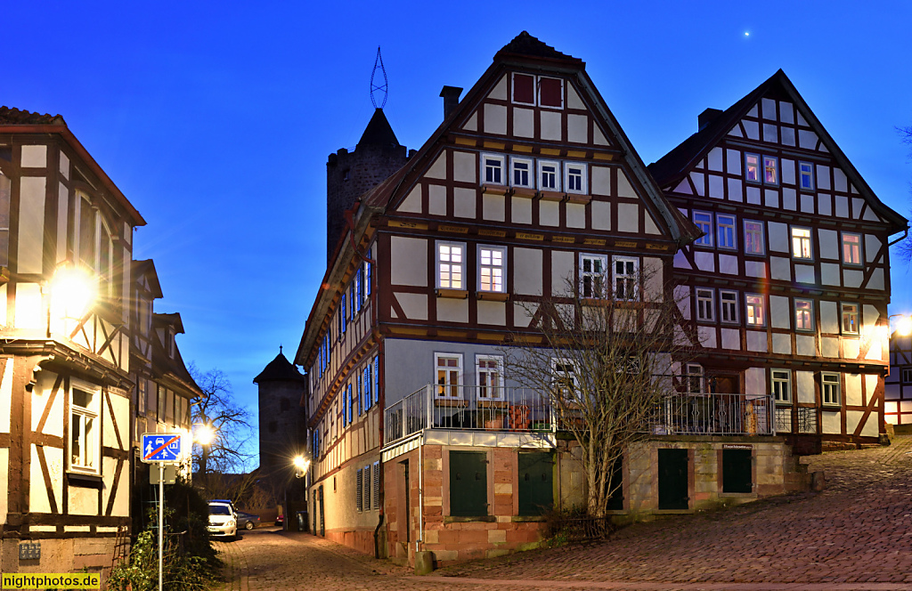 Schlitz Altstadt Marktplatz Randbebauung an der Hinterburg mit Hinterturm