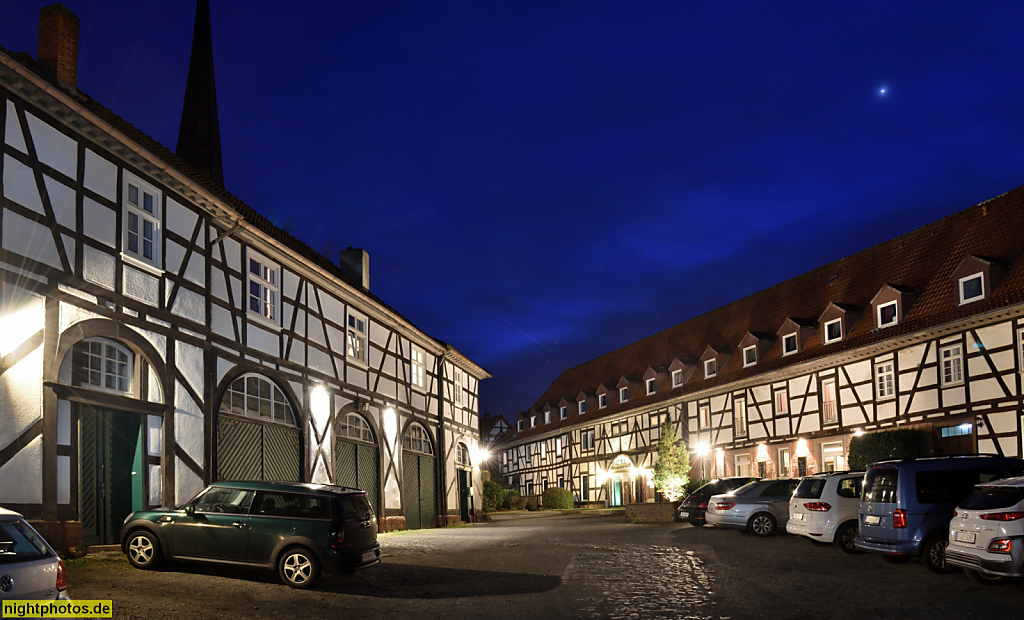Schlitz Altstadt Hof der Vorderburg mit Hotel. Erbaut Mitte 19. Jahrhundert als Schafstall. Hotel seit 1974