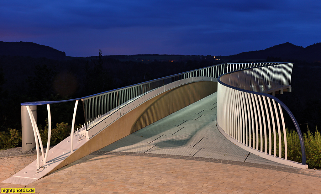Bad Schandau Ortsteil Ostrau Skywalk erbaut 2016-2018 von Bernert und Partner Architekturwerkstatt. Barrierefreie Aussichtsplattform mit 'Sendig-Blick'