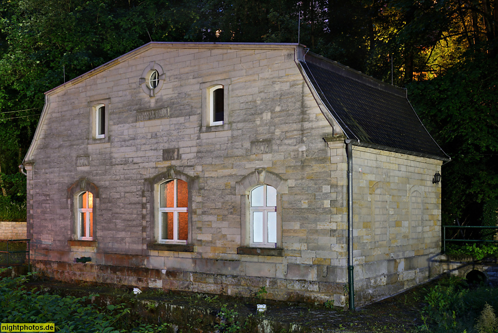 Bad Schandau. Ehemaliges Wasserwerk erbaut 1896 an der Kirnitzschtalstrasse