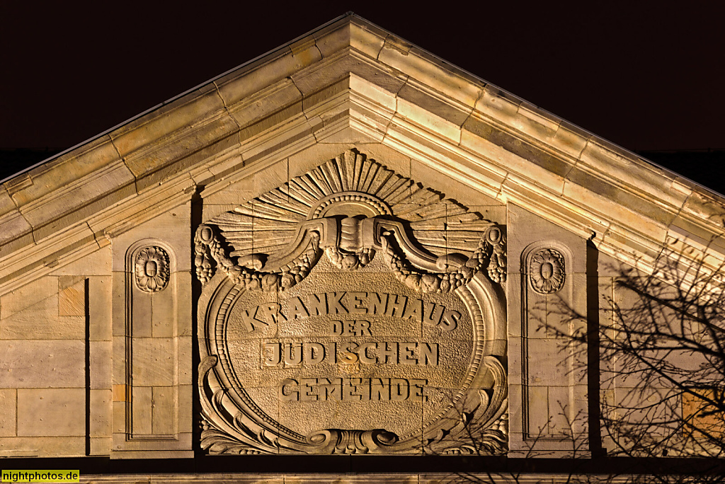 Berlin Mitte Gesundbrunnen. Jüdisches Krankenhaus. Erbaut 1910-1914 von Reimer und Körte. Hauptkrankengebäude mit Verwaltungstrakt. Iranische Strasse 2. Erster Chefarzt für Inneres war Hermann Strauss 1910-1942