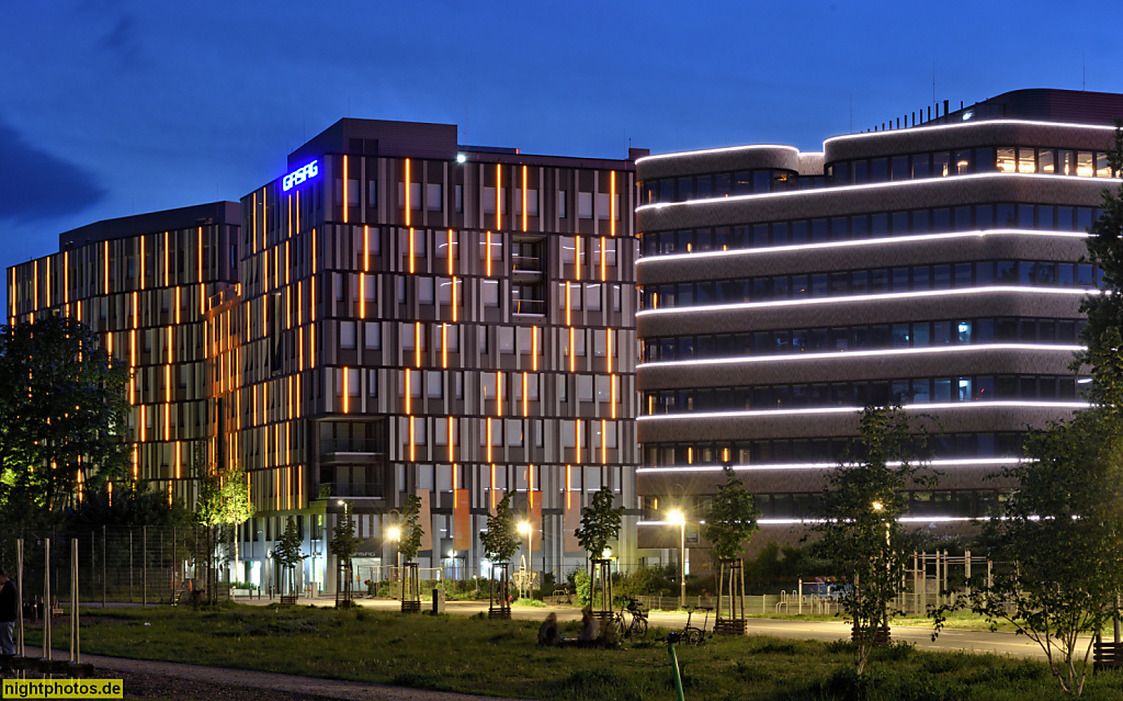 Berlin Schöneberg. EUREF-Campus Haus 23-24 GASAG-Zentrale und Haus 21-22 Büro- und Verwaltungsgebäude erbaut 2016-2018. Torgauer Strasse 12-15