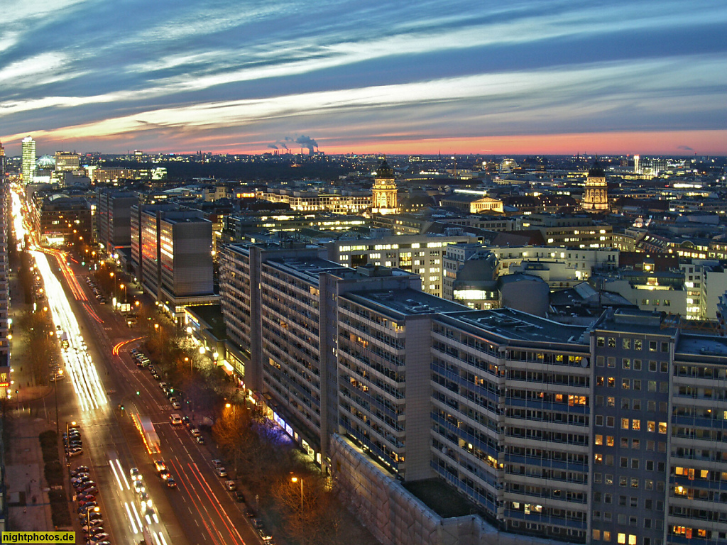 Berlin Mitte Panorama von Leipziger Strasse Richtung Westen über Potsdamer Platz - Gendarmenmarkt