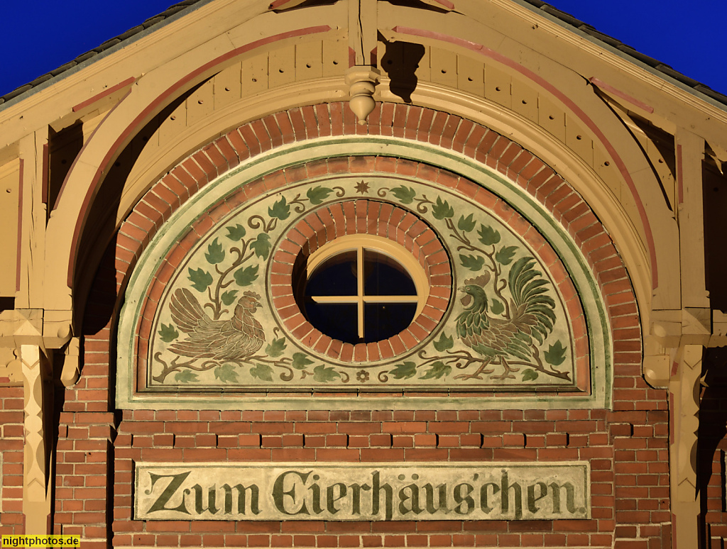 Berlin Treptow. Spreepark Art Space. Erstbau 1837-1869 als 'Eierhäuschen'. Wiederaufbau nach Brand 1891-1892 von Baumeister Karl Frobenius. Saniert 2017-2023 von DHL-Architekten Detlev-Höink-Langguth