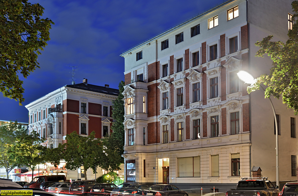 Berlin Steglitz. Mietshäuser Victoriapark erbaut 1888-1890 von Alfred Wanckel für Kaufmann Herrmann Kühne. Ahornstrasse 27 und Ahornstrasse 32