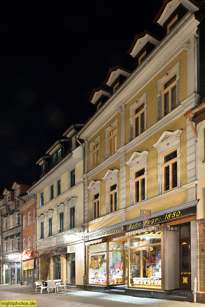 Eisenach. Gründerzeithaus. Leonhard Kunze Hutgeschäft gegründet 1850. Querstrasse 20