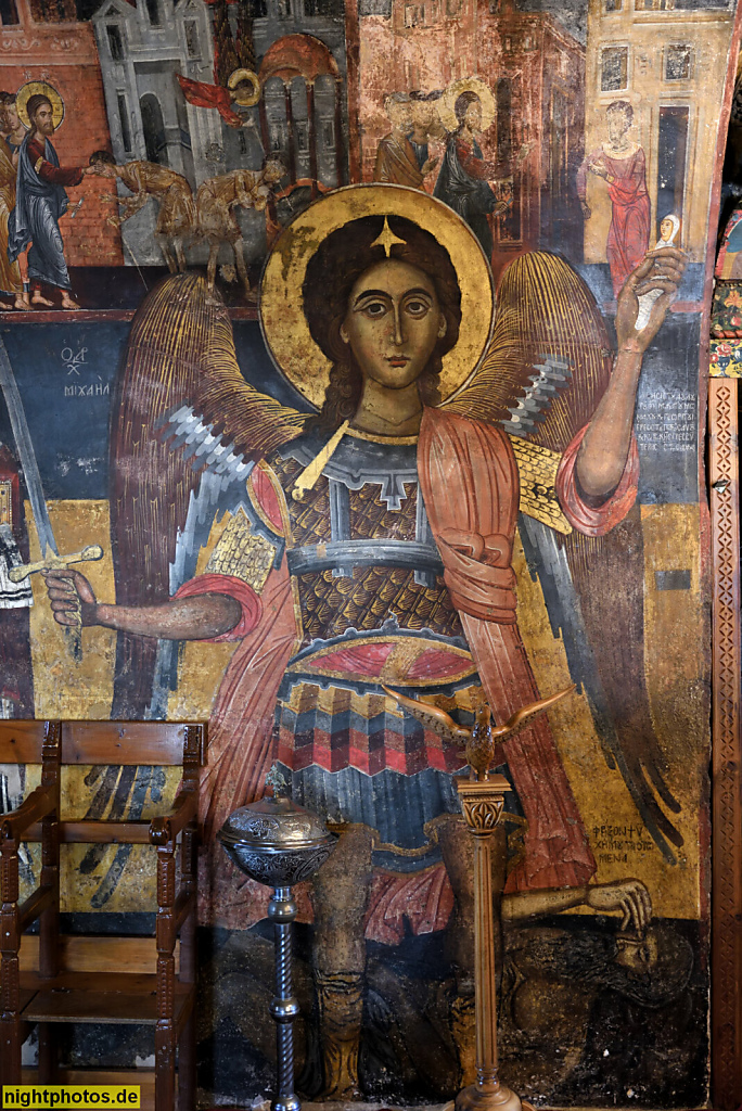 Griechenland Rhodos Asklipio. Griechisch-orthodoxe Marienkirche 'Kimisis tis Theotokou'. Erbaut 13.-14. Jhdt. Wandmalereien (Fresken) erschaffen 1646 und 1677