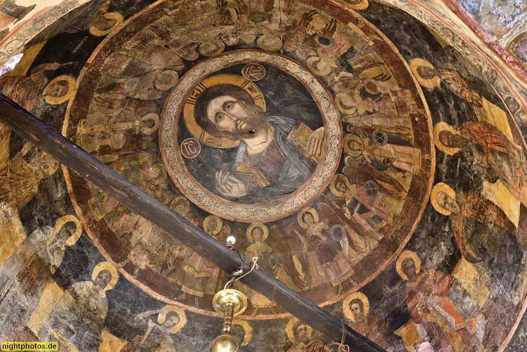 Griechenland Rhodos Asklipio. Griechisch-orthodoxe Marienkirche 'Kimisis tis Theotokou'. Erbaut 13.-14. Jhdt. Deckenmalereien (Fresken) erschaffen 1646 und 1677