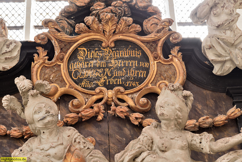 Stralsund. Altstadt. St. Marien erbaut im 14. Jhdt. in Spätgotik am Neuen Markt. Epitaph