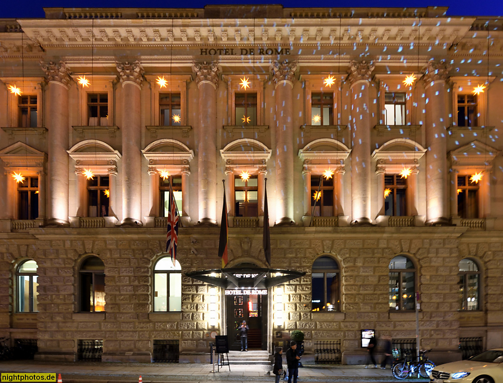 Berlin Mitte. Rocco Forte Hotel de Rome. Erbaut 1887-1889 als Hauptsitz der Dresdner Bank von Ludwig Heim. Stil der italienischen Renaissance. Behrenstrasse 37
