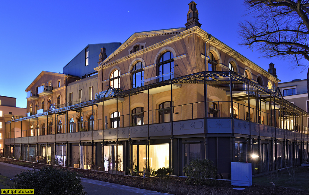 Berlin Grünau. Seniorenresidenz VILVIF Haus Venezia. Erbaut 1874-1875 als Gesellschaftshaus mit Veranstaltungssaal und Gartenrestaurant. Sanierung und Umbau 2020-2023 durch Terragon. Regattastrasse 167