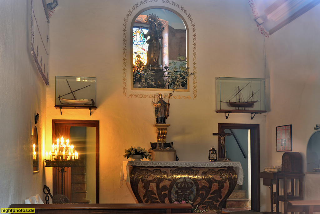 Sant Feliu de Guixols. Ermita de Sant Elm. Erbaut ab 1452 als Wachturm. Ab 1600 Ausbau zur Burg. Kriegszerstört 1696. Wiederaufbau 1723