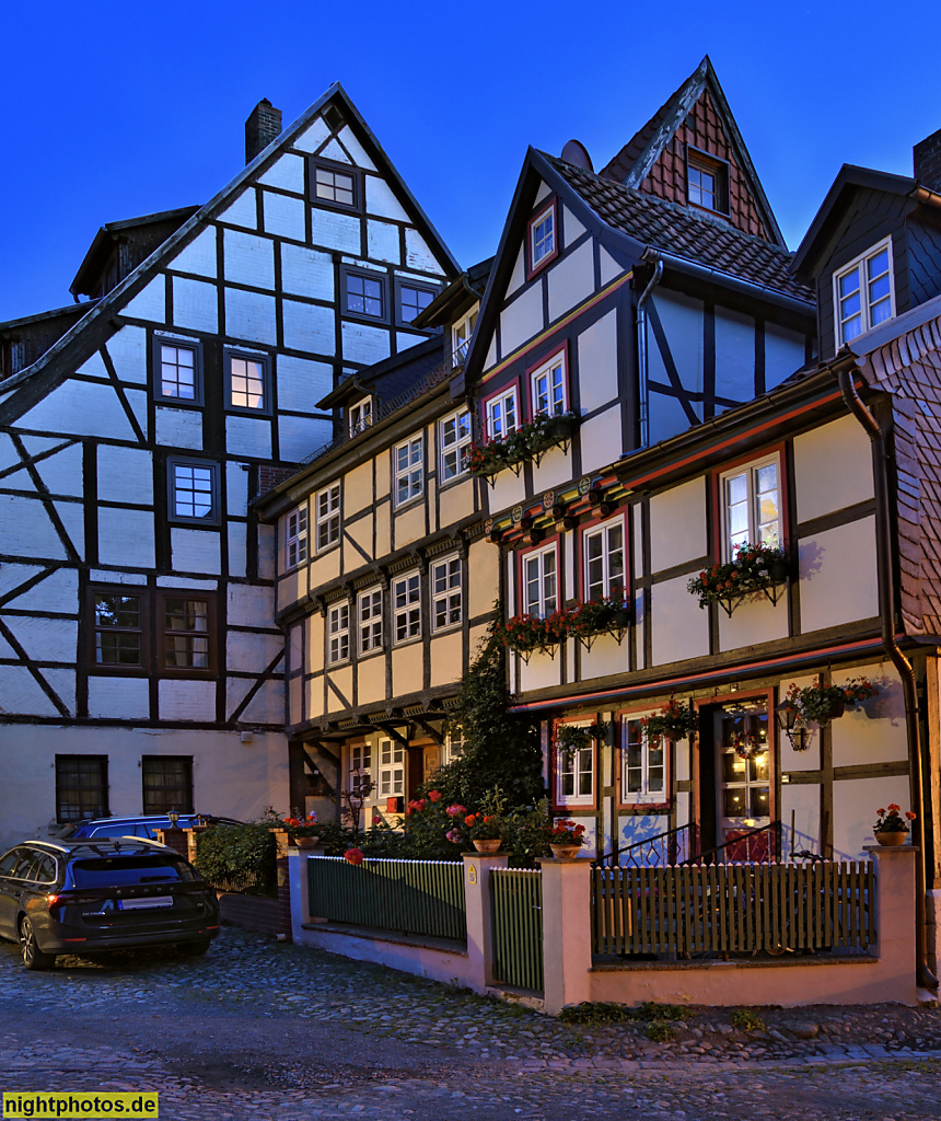 Quedlinburg. Wohnhäuser erbaut zwischen 1560 und 1660 in Fachwerk. Marktkirchhof 11-12