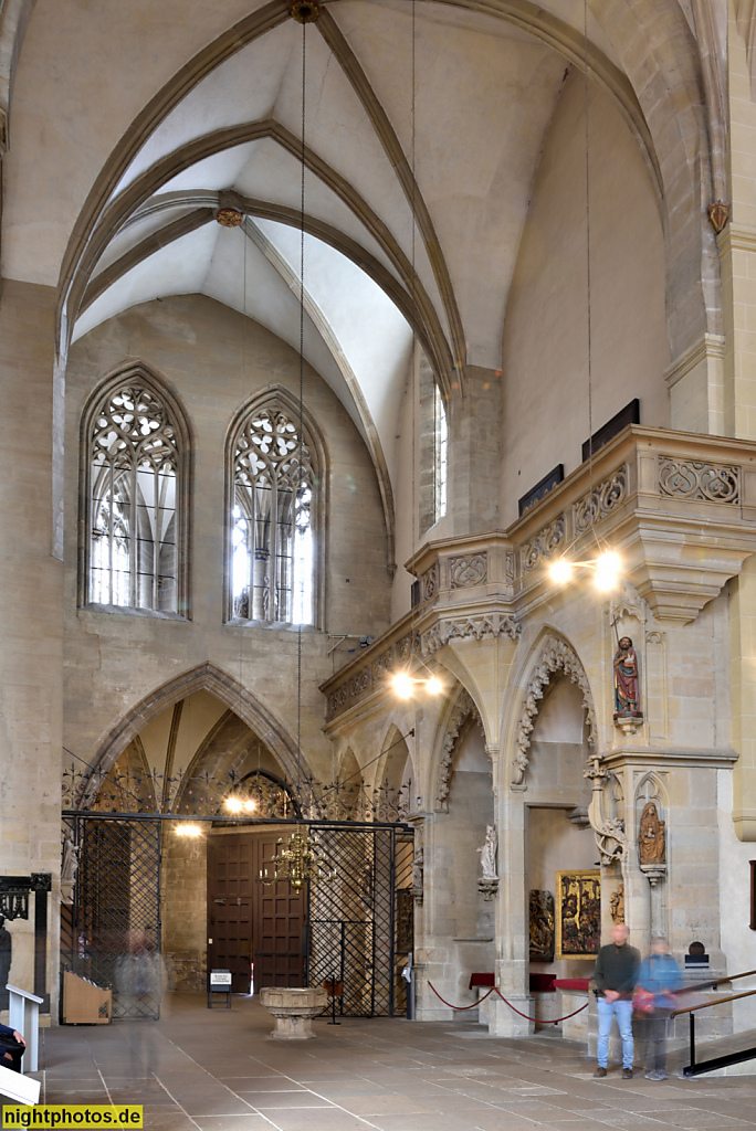 Erfurt. Dom St. Marien erbaut seit 1154. Umbau gotisch 1280-1307. Umbau und Vergrösserung zu gotischer Hallenkirche 1455. Querschiff