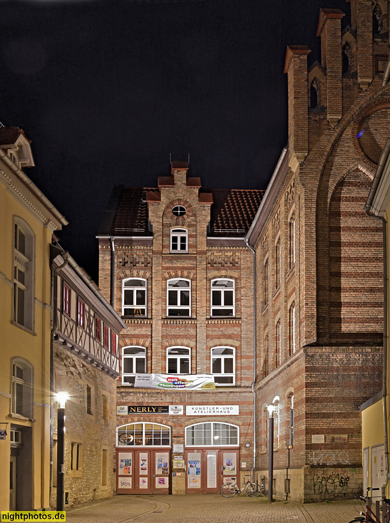 Erfurt. Nerly Künstler- und Atelierhaus mit Cafe Restaurant Bar. Wohn- und Geschäftshaus. Marktstrasse 6