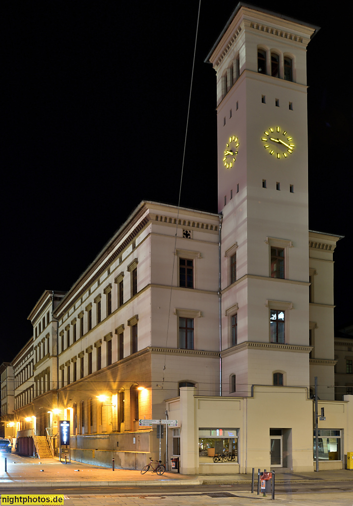Erfurt. Bundespolizeiinspektion. Historischer Bahnhofsturm im ersten Empfangsgebäude 1847-1890. Bahnhofsstrasse