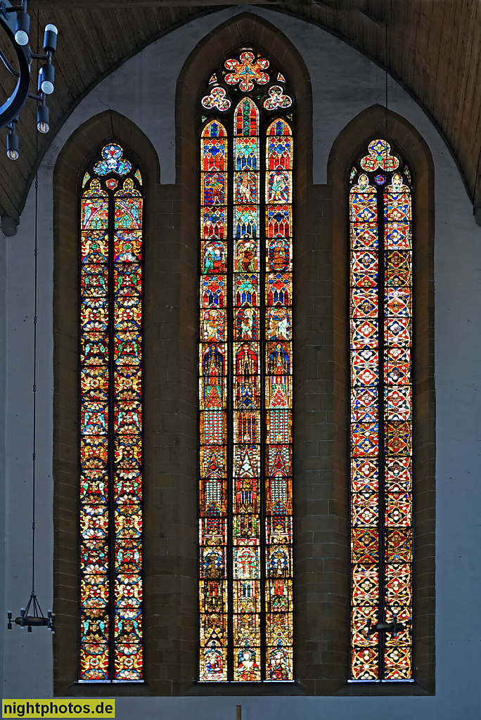 Erfurt. Augustinerkloster. Klosterkirche. Erbaut ab 1276-1518. Wiederaufbau 1946-1957. Restauriert 2000-2003. Buntglasfenster erschaffen 1310-1340