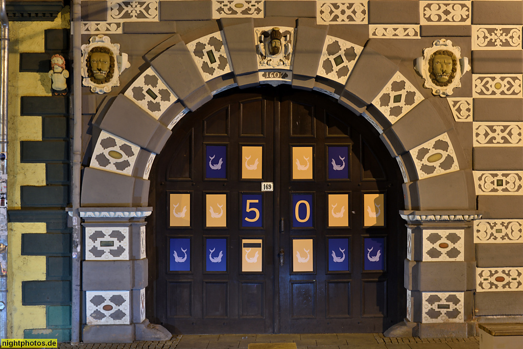 Erfurt. Stadtmuseum 'Haus zum Stockfisch'. Erbaut 1607 in Spätrenaissance für Waidhändler Paul Ziegler. Johannesstrasse 169. Portal