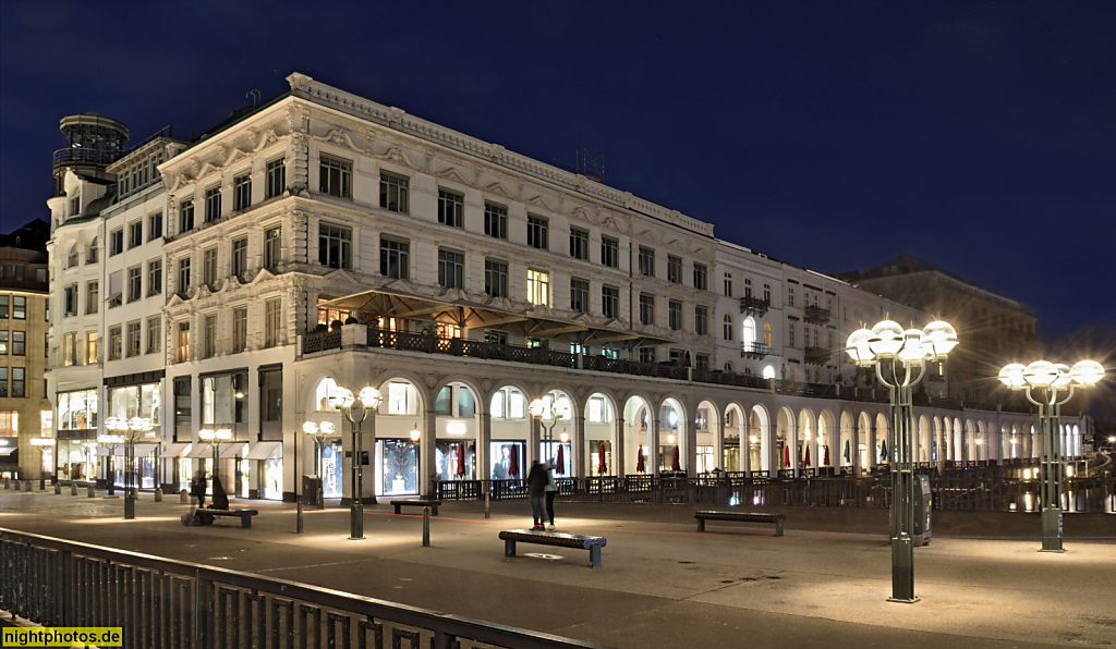Hamburg. Alsterarkaden. Erbaut 1843-1846 von Alexis de Chateauneuf an der Kleinen Alster