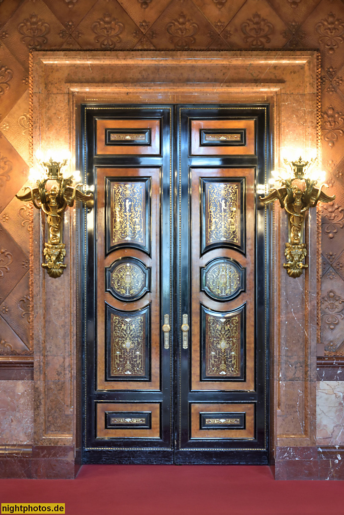 Hamburg Rathaus erbaut 1886-1897 von Martin Haller in Neorenaissance. Kaisersaal