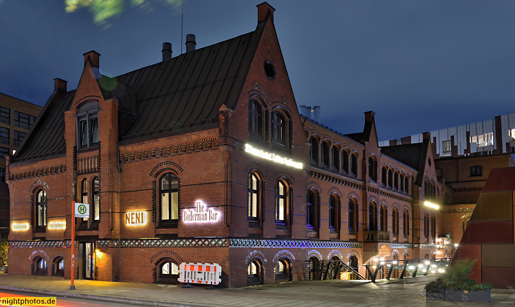 Hamburg Speicherstadt. Hotel Altes Hafenamt mit Restaurant Neni und The Boilerman Bar. Erbaut 1885-1886 als Amt für Hafenbau. Osakaallee 12