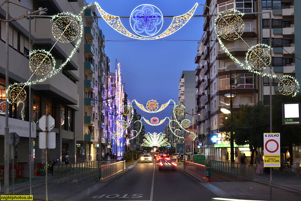 Póvoa de Varzim. Festa de São Pedro 2025. Avenida Mouzinho de Albuquerque. Illumination