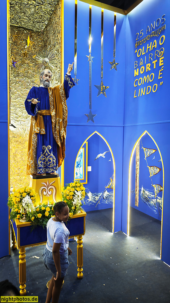 Póvoa de Varzim. Festa de São Pedro 2025. Heiligenfigur. Bairro Norte. Rua Serpa Pinto